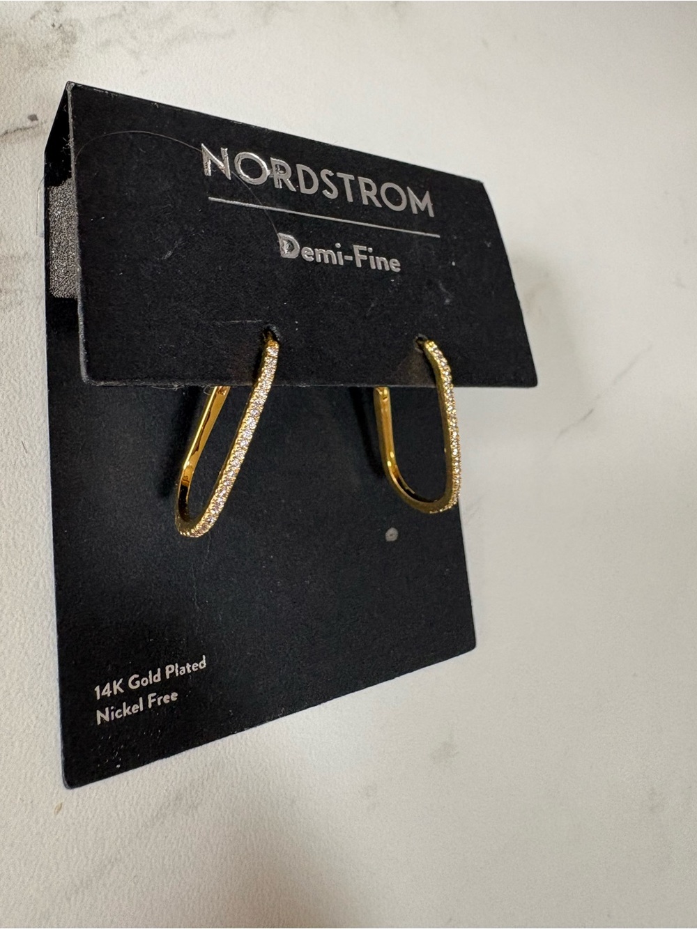Nordstrom Gold Pavé Hoop Earrings